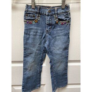 g ZANA DI casual solid blue baubles jeans 4T